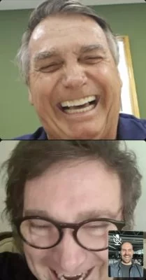 Bolsonaro realizou chamada de vídeo com Javier Milei nesta segunda-feira (20/11)
