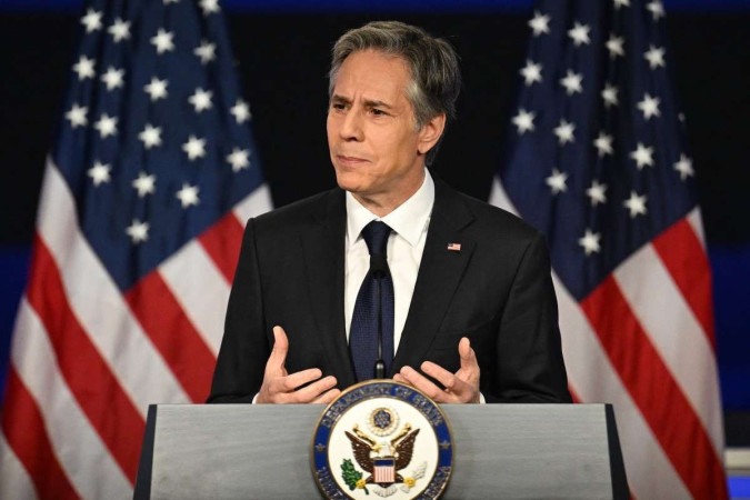 O secretário de Estado norte-americano vai novamente ao Oriente Médio Oriente com o objetivo de prorrogar a pausa na ofensiva israelita em Gaza/Foto: Jim Watson/AFP O secretário de Estado norte-americano vai novamente ao Oriente Médio Oriente com o objetivo de prorrogar a pausa na ofensiva israelita em Gaza/Foto: Jim Watson/AFP