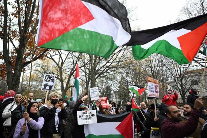 Há informação de uma bandeira palestina no local/Foto: Mandel NGAN / AFP Há informação de uma bandeira palestina no local/Foto: Mandel NGAN / AFP