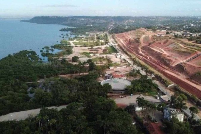 Afundamento de uma mina próximo à lagoa Mundaú, no Mutange, pode abrir uma enorme cratera na superfície/Foto: Reprodução/TV Gazeta Afundamento de uma mina próximo à lagoa Mundaú, no Mutange, pode abrir uma enorme cratera na superfície/Foto: Reprodução/TV Gazeta