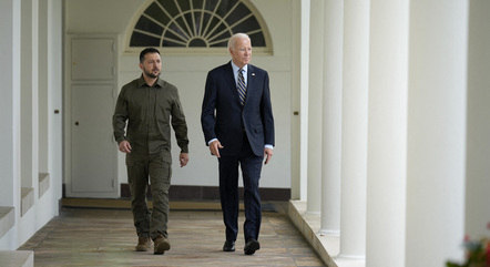 Zelensky tem uma reunião agendada com Biden na terça-feira (12)/Foto: DREW ANGERER / GETTY IMAGES NORTH AMERICA / GETTY IMAGES VIA AFP Zelensky tem uma reunião agendada com Biden na terça-feira (12)/Foto: DREW ANGERER / GETTY IMAGES NORTH AMERICA / GETTY IMAGES VIA AFP