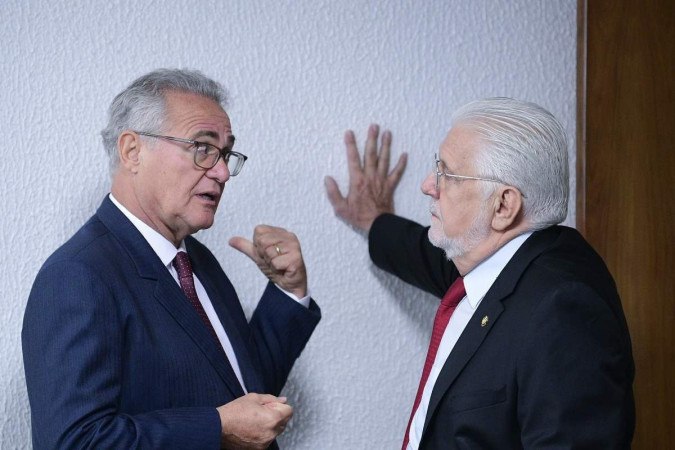 Renan Calheiros e líder do governo no Senado, Jaques Wagner: Lula teve conversa reservada com parlamentares alagoanos sobre CPI da Braskem/Crédito: Pedro França/Agência Senado