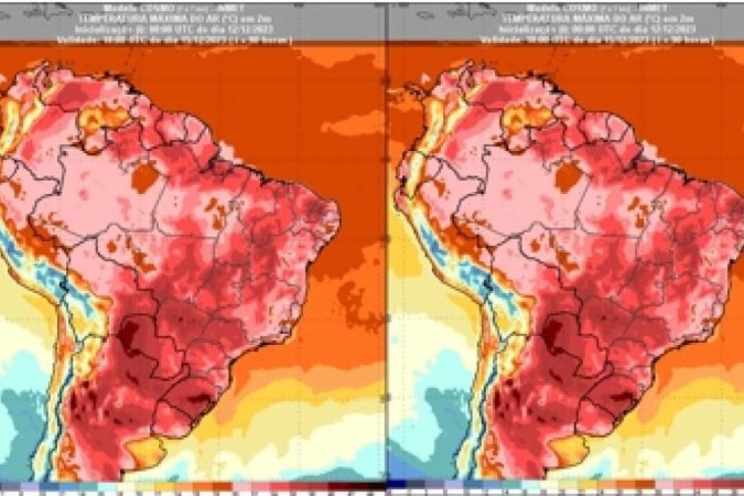 O centro-sul do Brasil está em alerta laranja/foto: Reprodução/Inmet O centro-sul do Brasil está em alerta laranja/foto: Reprodução/Inmet