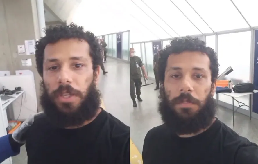 Ator Amaury Lorenzo usou as redes sociais para mostrar que ficou descalço durante inspeção no aeroporto/foto: Reprodução / Instagram Ator Amaury Lorenzo usou as redes sociais para mostrar que ficou descalço durante inspeção no aeroporto/foto: Reprodução / Instagram