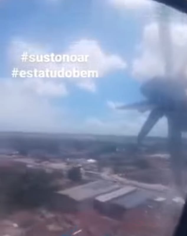 Imagem mostra hélice direita parada em pouso de avião/Foto: Rede Social Imagem mostra hélice direita parada em pouso de avião/Foto: Rede Social