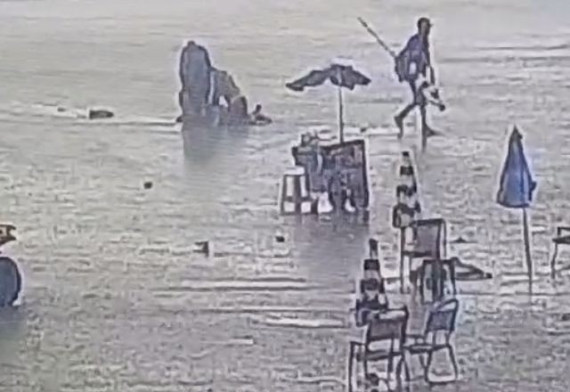 O caso ocorreu na praia de Vila Caiçara, em Praia Grande, no litoral de São Paulo/Foto: Reprodução/X O caso ocorreu na praia de Vila Caiçara, em Praia Grande, no litoral de São Paulo/Foto: Reprodução/X
