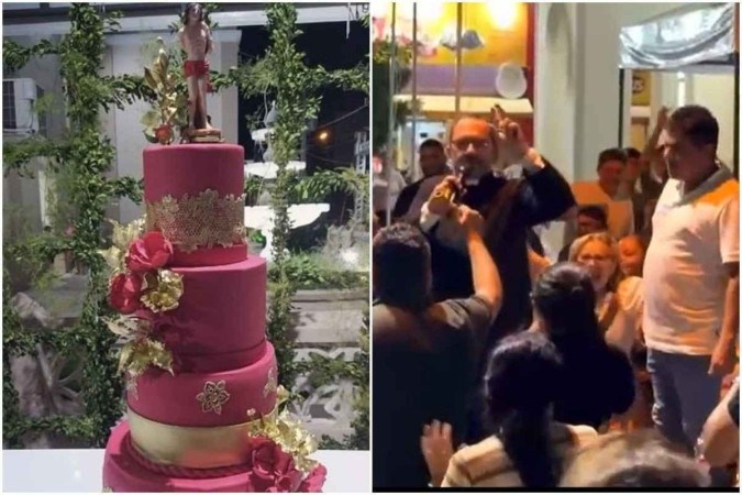 O bolo foi disputado por dois grupos políticos da cidade, por isso os lances foram aumentando tanto/foto: Reprodução/Redes sociais O bolo foi disputado por dois grupos políticos da cidade, por isso os lances foram aumentando tanto/foto: Reprodução/Redes sociais