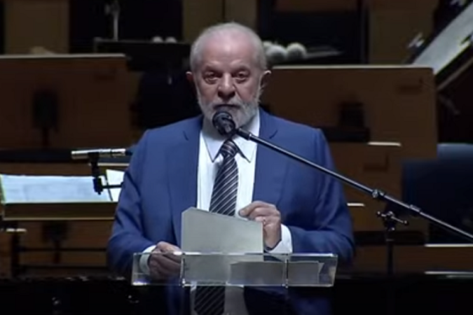 Lula discursa em cerimônia de 90 anos da USP/foto: Reprodução / TV Brasil Lula discursa em cerimônia de 90 anos da USP/foto: Reprodução / TV Brasil