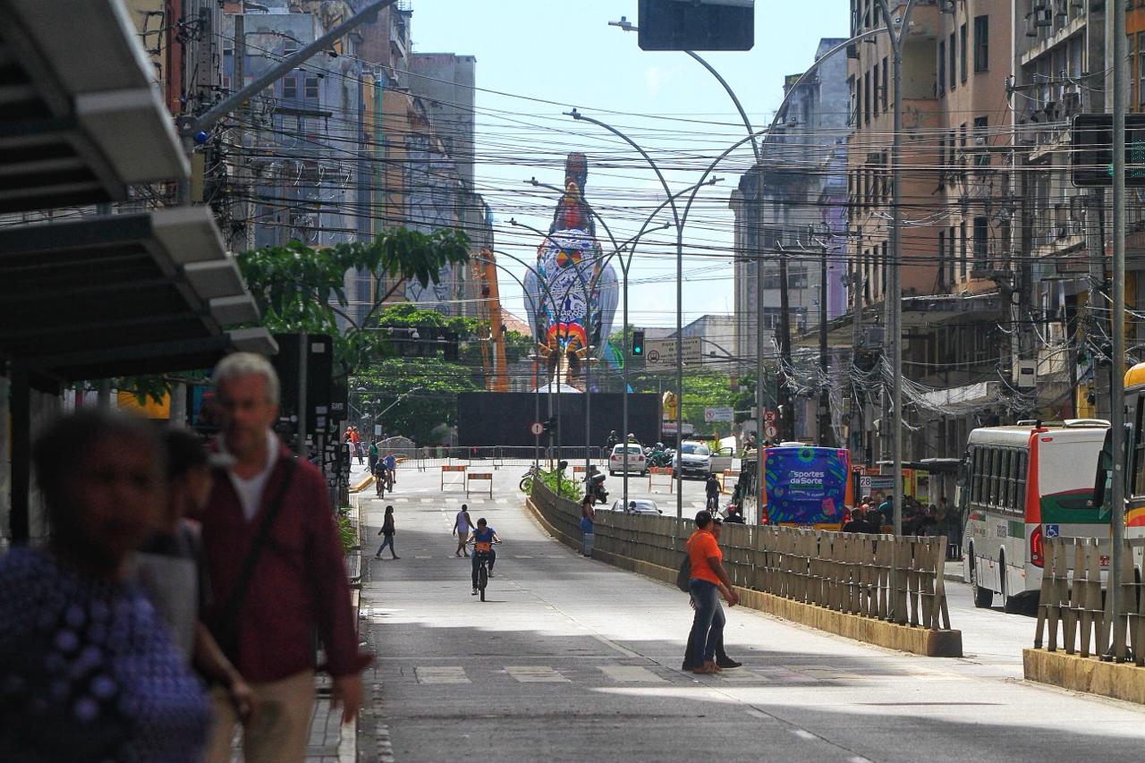 Ruas do centro estão fechadas por caua do Carnaval
