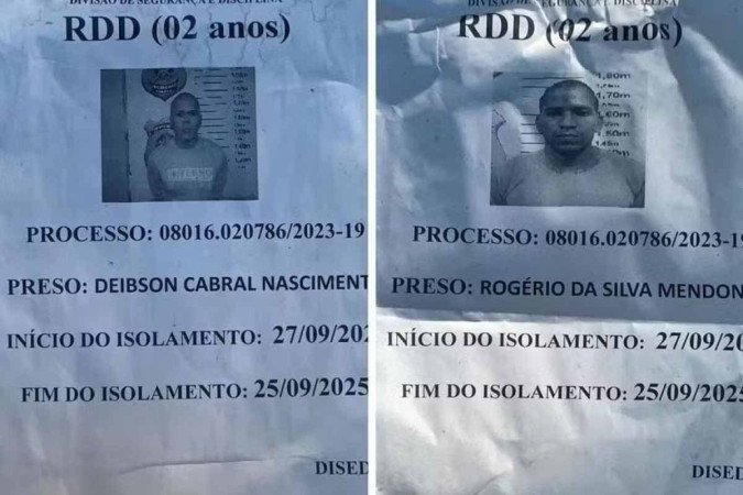 Deibson e Rogério fugiram da Penitenciária Federal de Mossoró na quarta-feira de cinzas/foto: Reprodução Deibson e Rogério fugiram da Penitenciária Federal de Mossoró na quarta-feira de cinzas/foto: Reprodução