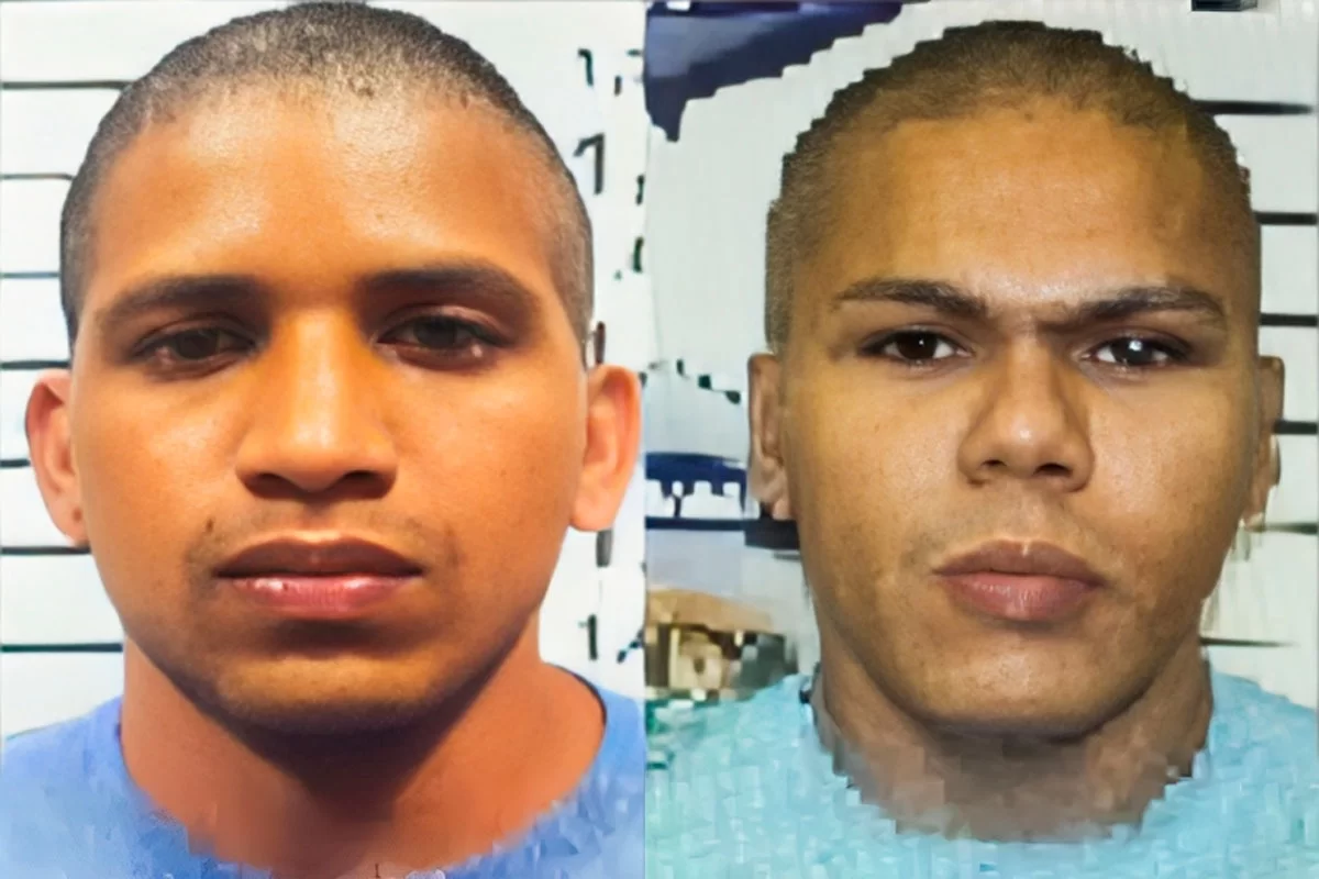 Os dois fugitivos foram os primeiros presidiários a conseguirem fugir de uma prisão federal no Brasil/Crédito: Reprodução / IA Cutout