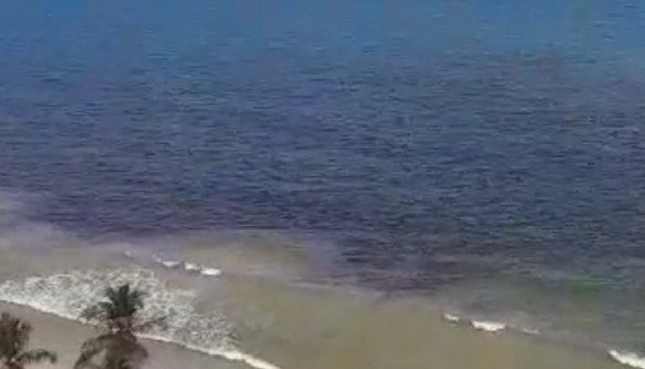A maré vermelha é um fenômeno natural que acontece nas águas do mar quando há um crescimento no número de algas que liberam ou não toxinas/Foto: Reprodução/Whatsapp A maré vermelha é um fenômeno natural que acontece nas águas do mar quando há um crescimento no número de algas que liberam ou não toxinas/Foto: Reprodução/Whatsapp