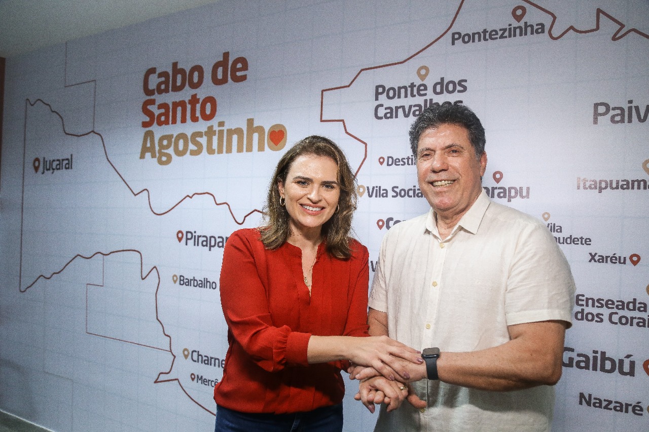 Marília Arraes e Lula Cabral, pré-candidato à prefeitura do Cabo/Pedro Batista/Divulgação Marília Arraes e Lula Cabral, pré-candidato à prefeitura do Cabo/Pedro Batista/Divulgação