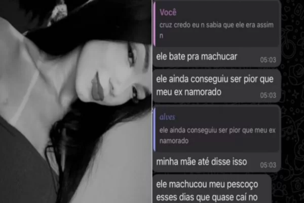 Na conversa com amiga, kaylane revela o quão violente era o seu 'parceiro'/Crédito: Reprodução