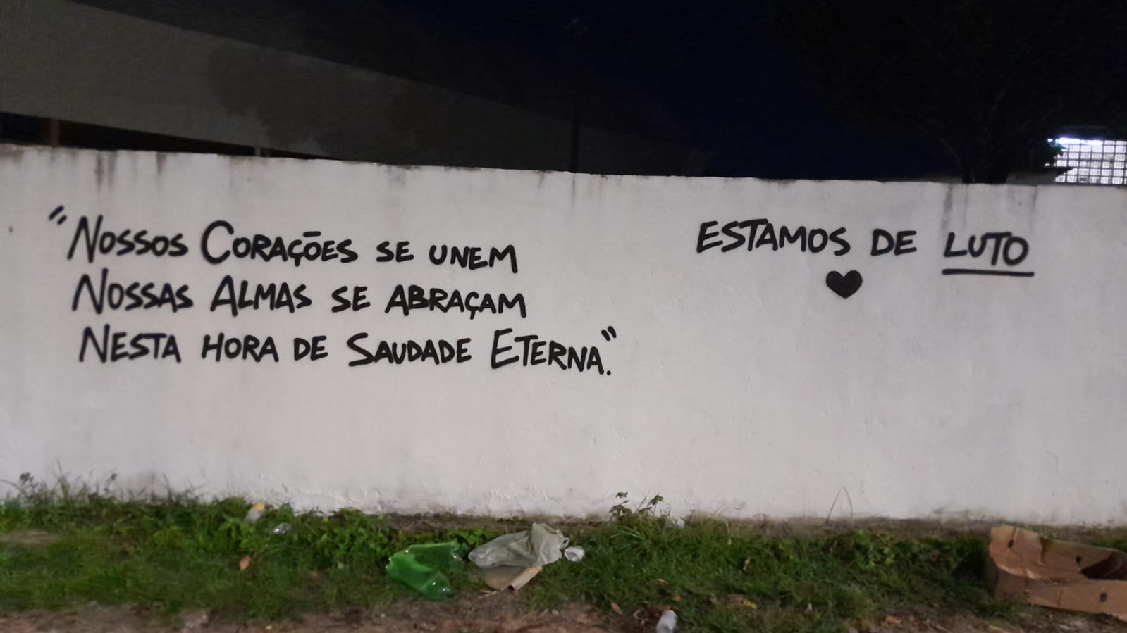 Frase de luto em Marcos Freire/Foto: Redes Sociais Frase de luto em Marcos Freire/Foto: Redes Sociais