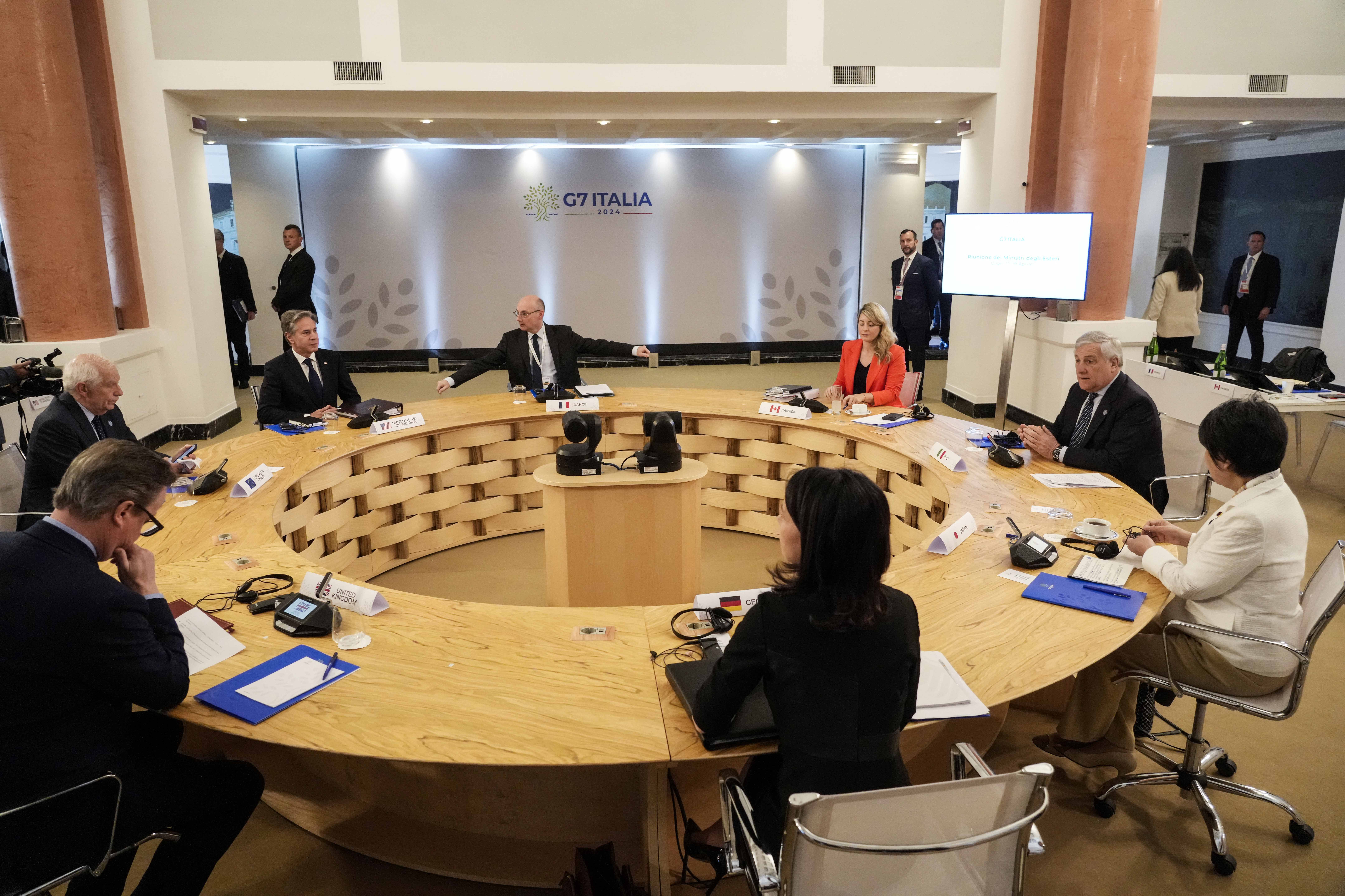 Ministros das Relações Exteriores do G7 participam de reunião/Foto: GREGORIO BORGIA / POOL / AFP Ministros das Relações Exteriores do G7 participam de reunião/Foto: GREGORIO BORGIA / POOL / AFP