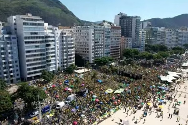Manifestação em Copacabana reúne milhares de bolsonaristas/Reprodução Manifestação em Copacabana reúne milhares de bolsonaristas/Reprodução