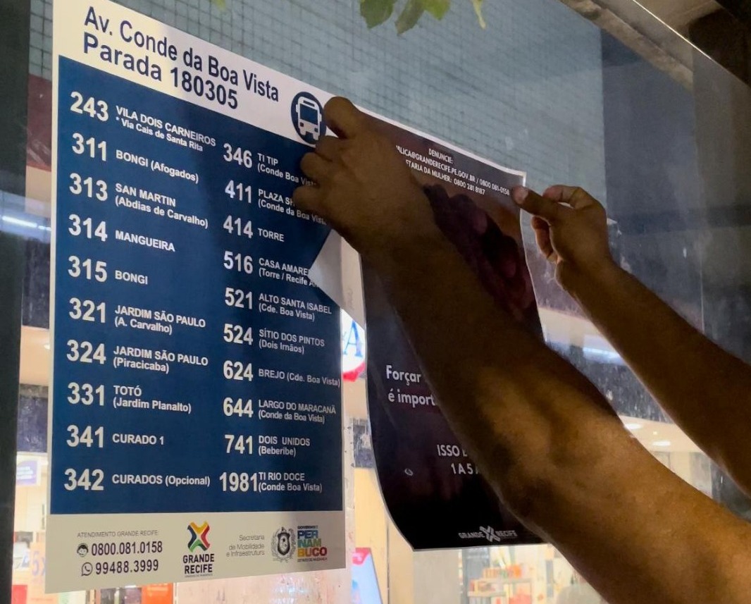 Ao todo foram fixados 184 cartazes nas 21 paradas que compõe da avenida/Foto: Divulgação Ao todo foram fixados 184 cartazes nas 21 paradas que compõe da avenida/Foto: Divulgação