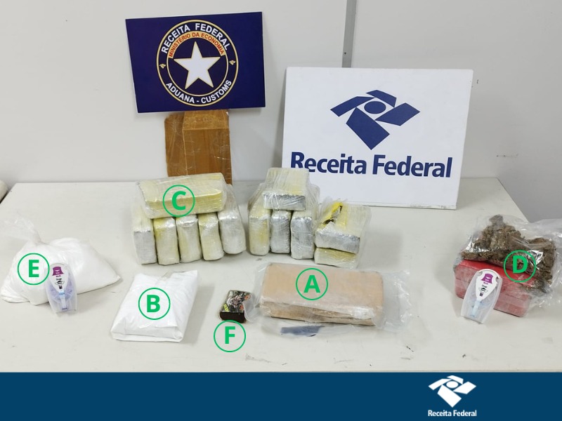 As drogas seriam distribuídas para o Agreste e Grande Recife/Foto: Divulgação/Receita Federal As drogas seriam distribuídas para o Agreste e Grande Recife/Foto: Divulgação/Receita Federal