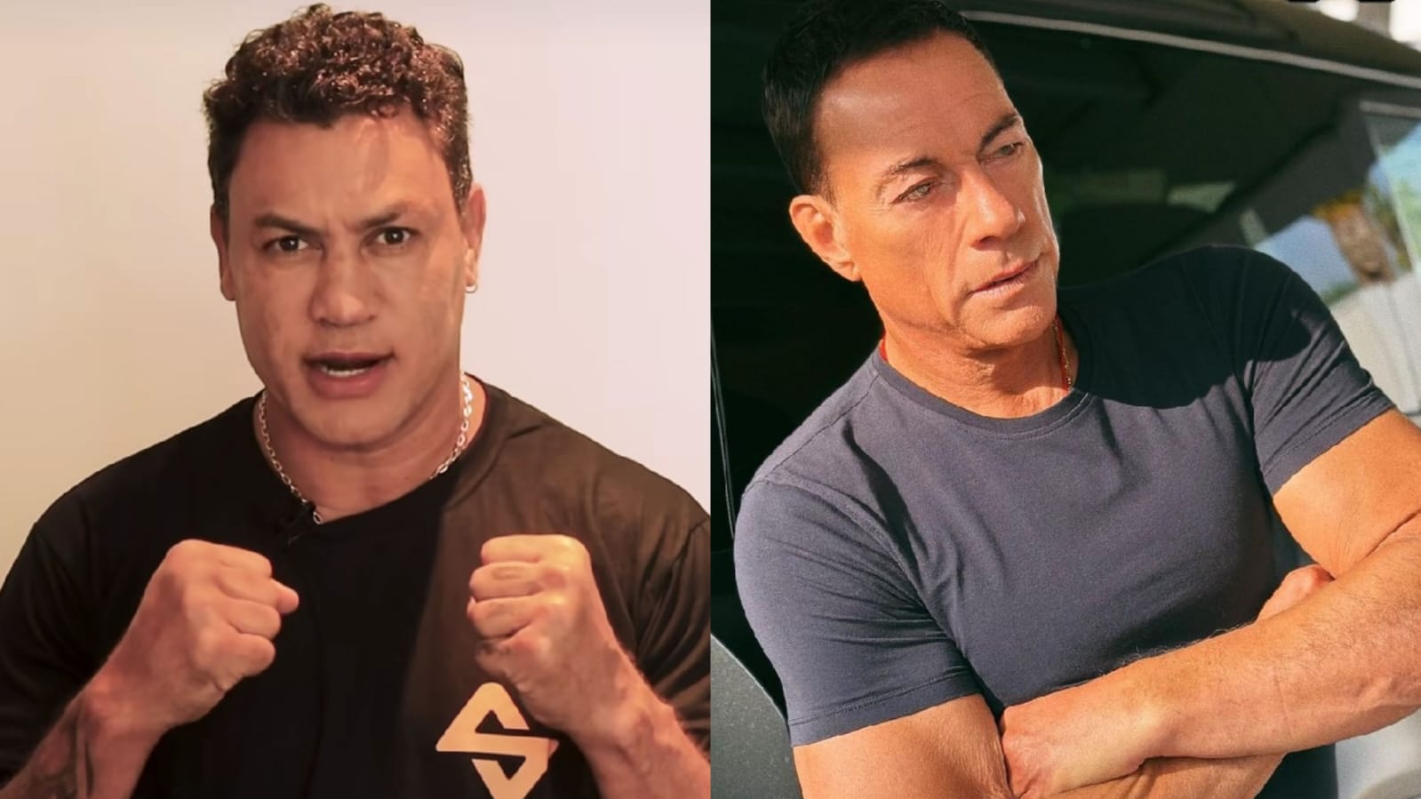 Popó (esquerda) e Jean-Claude Van Damme (direita)/fotos: Reprodução/Instagram Popó (esquerda) e Jean-Claude Van Damme (direita)/fotos: Reprodução/Instagram