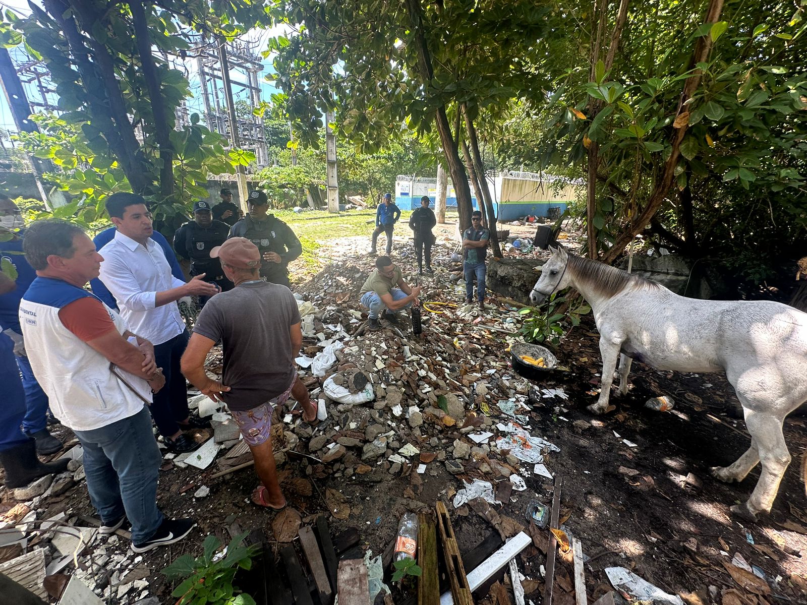 O trabalho consiste na retirada de lixos, cocheiras e construções irregulares/Foto: Divulgação/PCR O trabalho consiste na retirada de lixos, cocheiras e construções irregulares/Foto: Divulgação/PCR