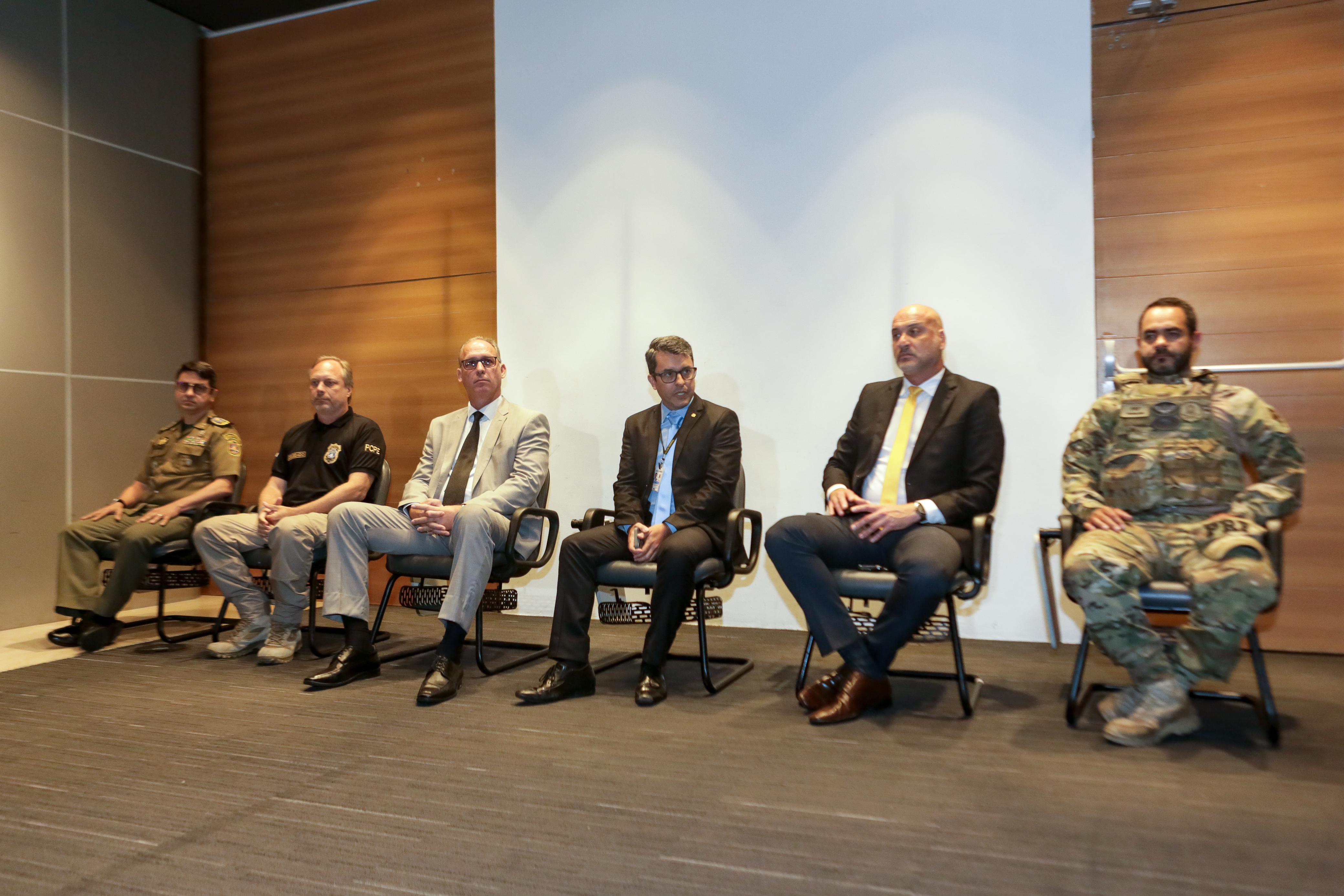 Representantes da PF, Civl, PM e PRF participaram de coletiva sobre Operação Pertinaz