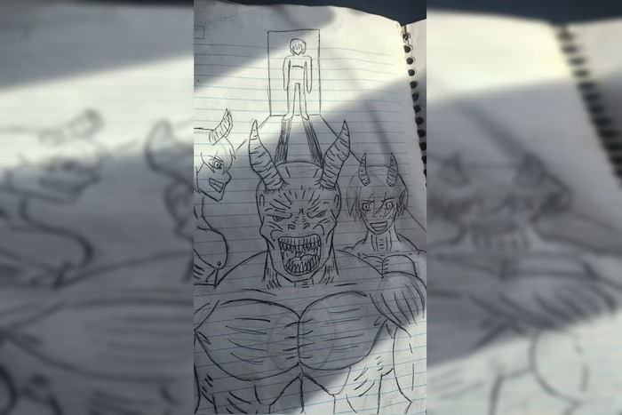 Desenho feito pelo adolescente/foto: Material cedido ao Metrópoles
