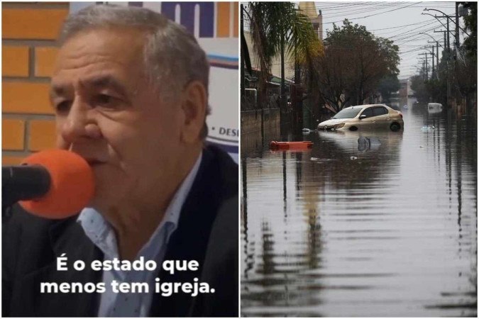 /As declarações do prefeito foram dadas em entrevista à radio Litoral FM, no dia 16 de maio - (crédito: Reprodução/Redes sociais e ANSELMO CUNHA / AFP) /As declarações do prefeito foram dadas em entrevista à radio Litoral FM, no dia 16 de maio - (crédito: Reprodução/Redes sociais e ANSELMO CUNHA / AFP)
