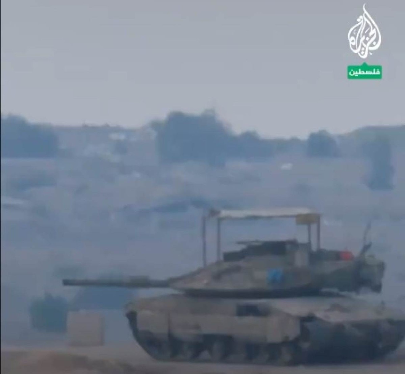 Tanque israelense é filmado na parte oeste de Rafah, no sul da Faixa de Gaza