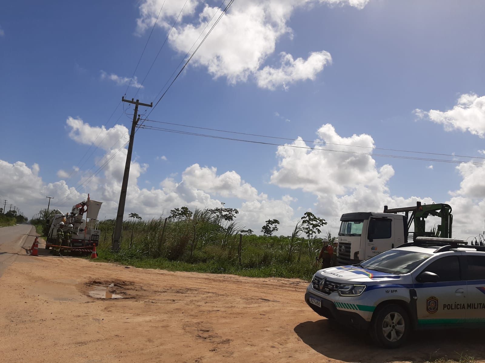 Desvio foi descoberto em rodovia municipal/Foto: Neoenergia Desvio foi descoberto em rodovia municipal/Foto: Neoenergia