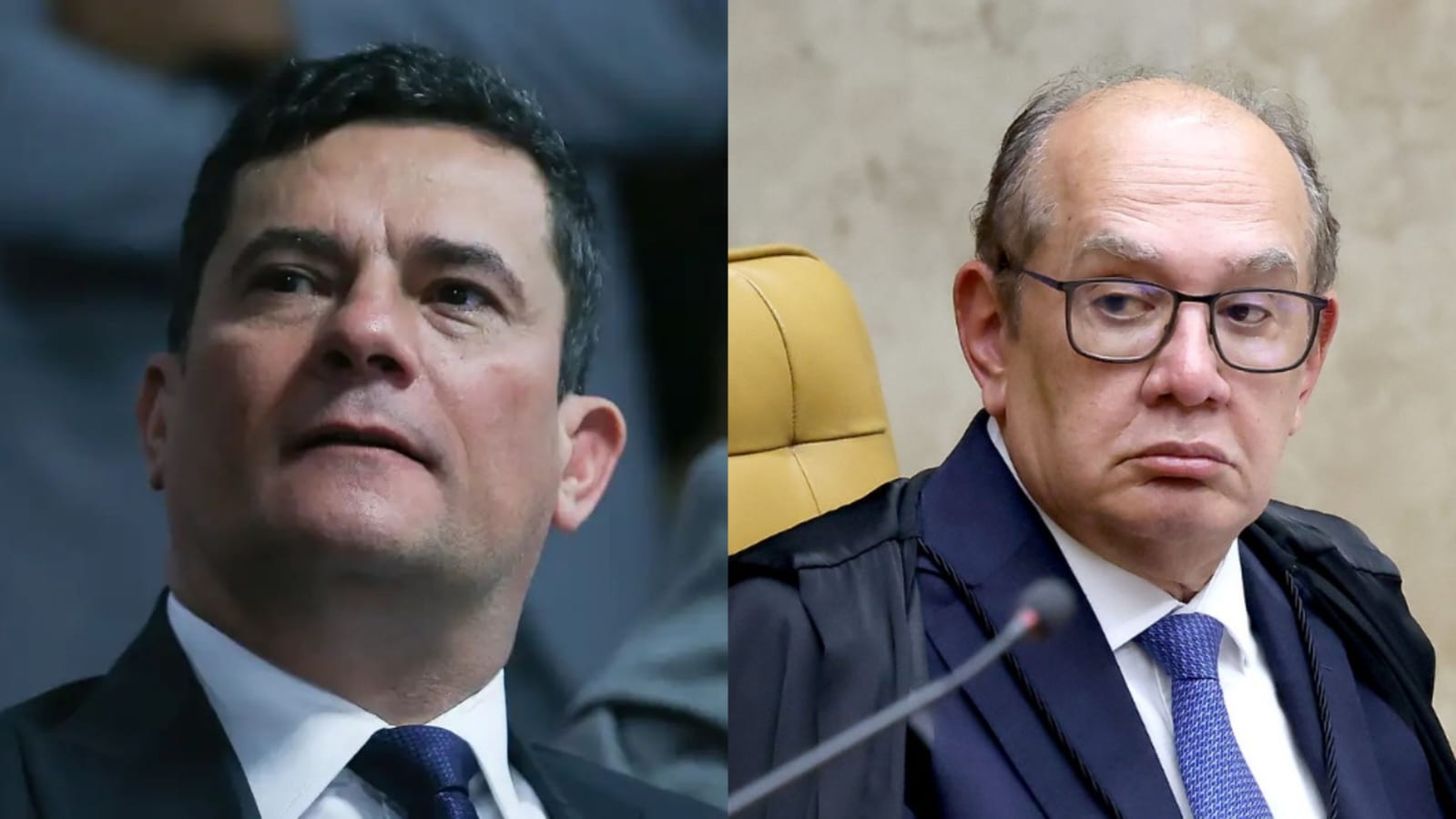 Senador Sergio Moro (esquerda) e o ministro Gilmar Mendes, do STF (direita)/fotos: Lula Marques/Agência Brasil e Divulgação/STF