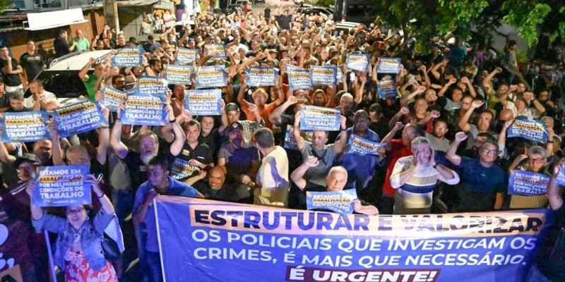A categoria de policiais civis promete realizar uma paralisação de advertência de 24 horas, nesta quarta (5)