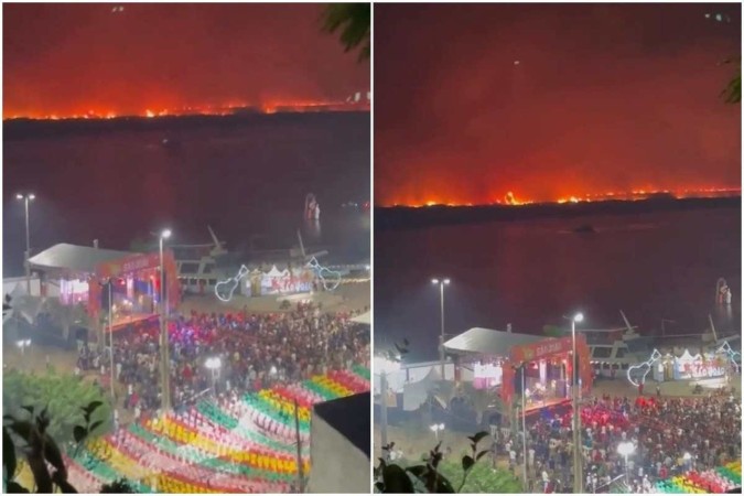 O contraste entre a festa e a tragédia ambiental gerou diversas críticas/foto: Reprodução/Redes sociais O contraste entre a festa e a tragédia ambiental gerou diversas críticas/foto: Reprodução/Redes sociais