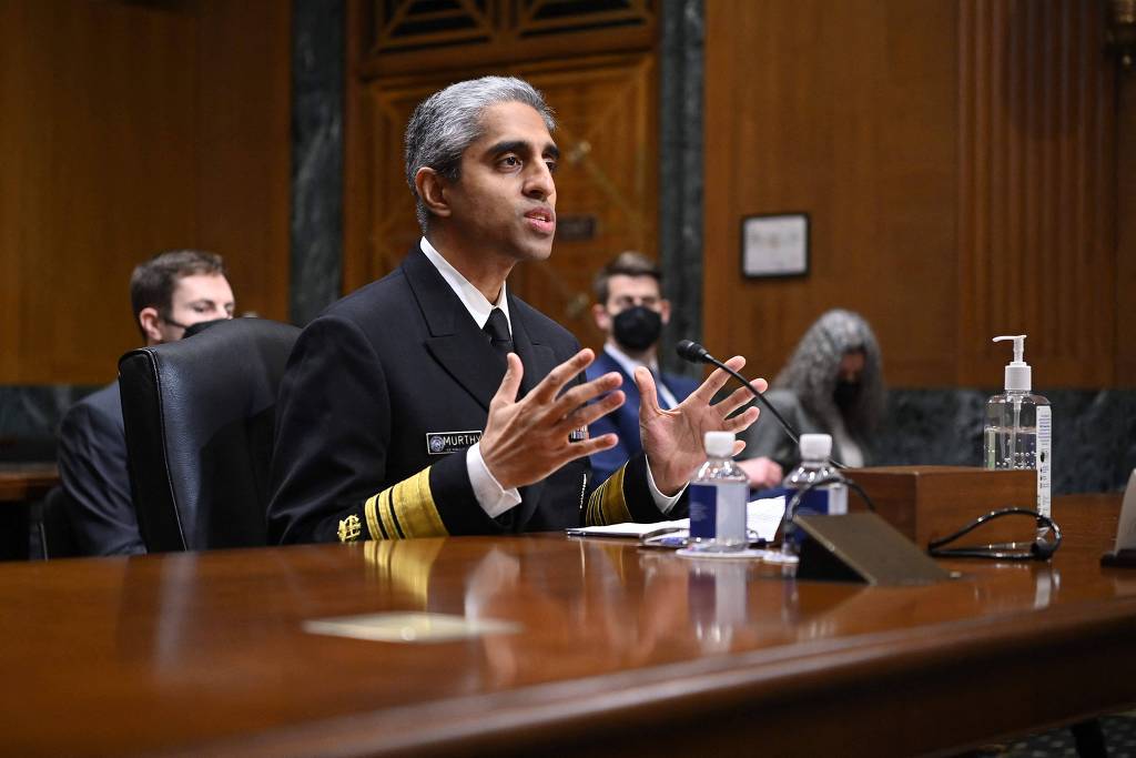 Diretor-Geral de Saúde dos Estados Unidos, Vivek Murthy/foto: Mandel Ngan/AFP Diretor-Geral de Saúde dos Estados Unidos, Vivek Murthy/foto: Mandel Ngan/AFP