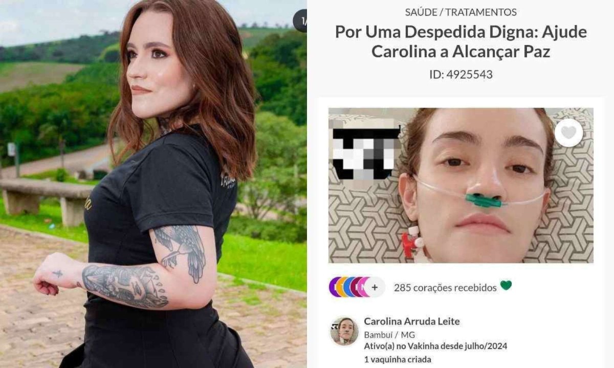 Carolina Arruda Leite já alcançou mais de 20% do valor da vaquinha online para realizar eutanásia na Suíça/foto: Reprodução/Redes sociais Carolina Arruda Leite já alcançou mais de 20% do valor da vaquinha online para realizar eutanásia na Suíça/foto: Reprodução/Redes sociais