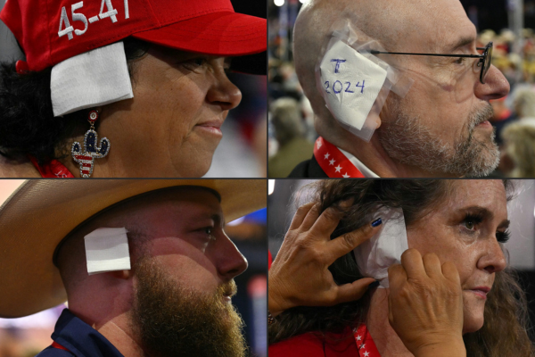 O acessório tem sido usado por apoiadores na convenção republicana/Crédito: PATRICK T. FALLON, JIM WATSON / AFP O acessório tem sido usado por apoiadores na convenção republicana/Crédito: PATRICK T. FALLON, JIM WATSON / AFP