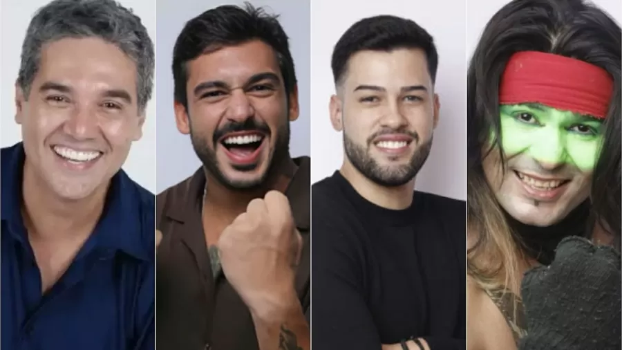 Fernando Sampaio, João Hadad, Kaio Perroni e Will Rambo são os finalistas de A Grande Conquista/foto: Reprodução/Record Fernando Sampaio, João Hadad, Kaio Perroni e Will Rambo são os finalistas de A Grande Conquista/foto: Reprodução/Record