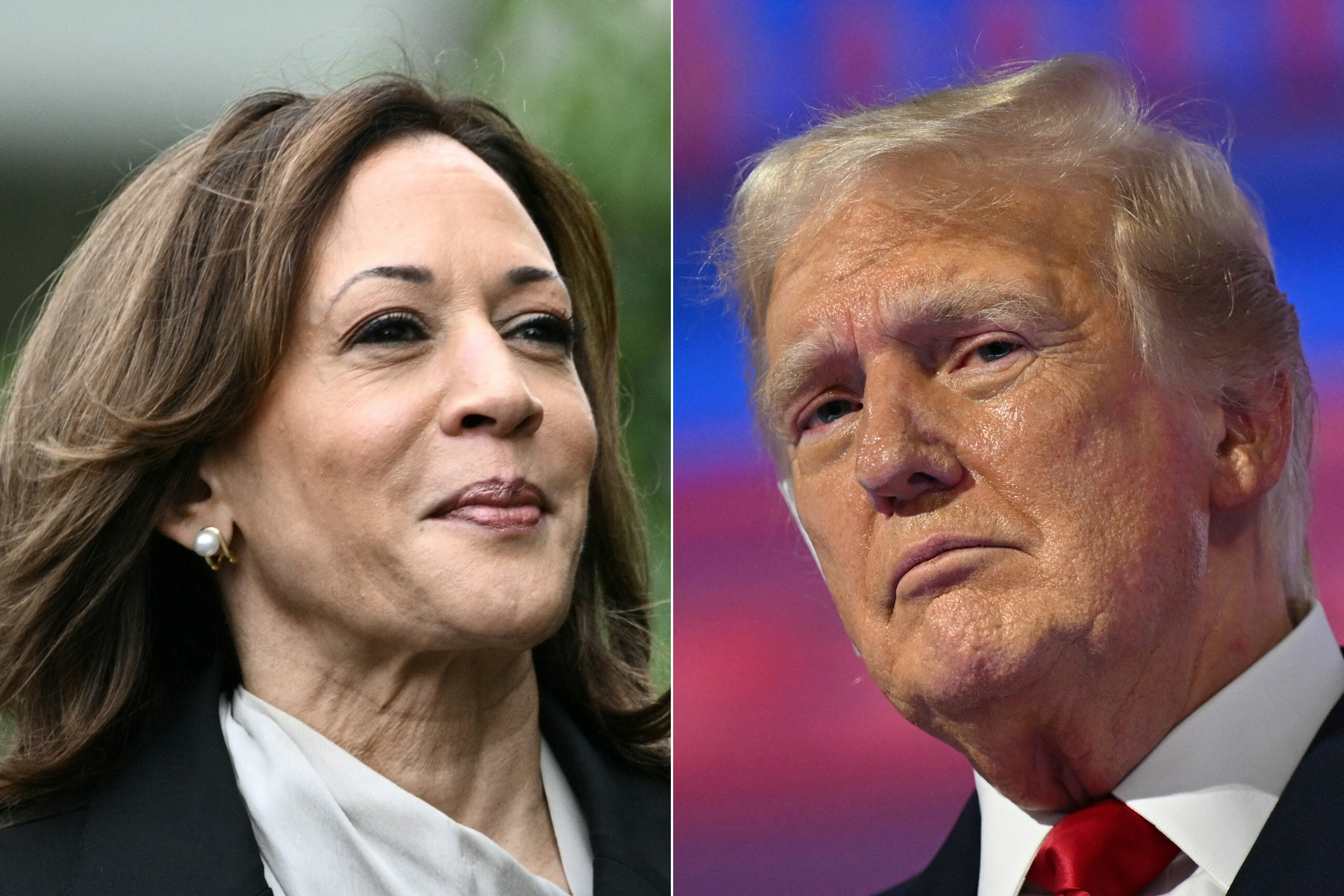 Kamala Harris e Donald Trump/fotos: Patrick T. Fallon, Brendan SMIALOWSKI / AFP Kamala Harris e Donald Trump/fotos: Patrick T. Fallon, Brendan SMIALOWSKI / AFP