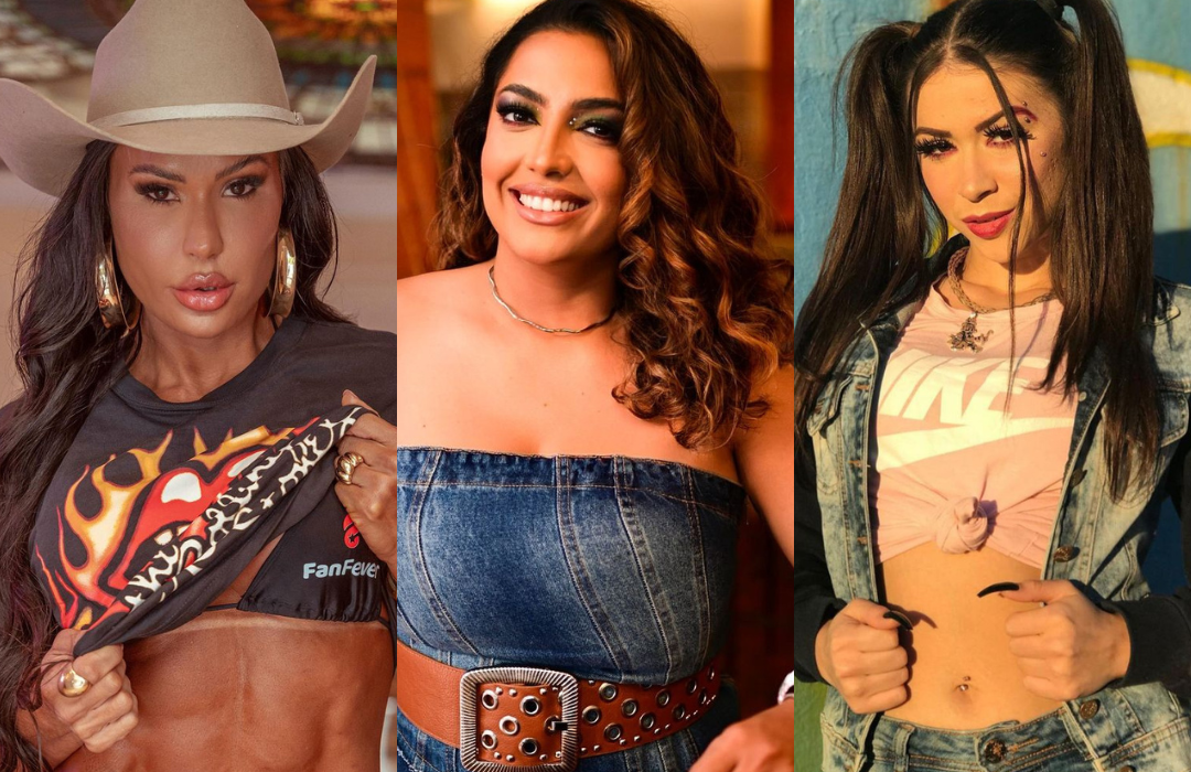 Gracyanne Barbosa, Camila Moura e MC Pipokinha são algumas das mulheres cotadas para integrar o elenco de A Fazenda 16/Fotos: Reprodução/Redes Sociais Gracyanne Barbosa, Camila Moura e MC Pipokinha são algumas das mulheres cotadas para integrar o elenco de A Fazenda 16/Fotos: Reprodução/Redes Sociais
