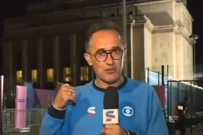 Foto: Reprodução/SporTV/O jornalista Marcelo Barreto fez uma entrada ao vivo para falar sobre o episódio