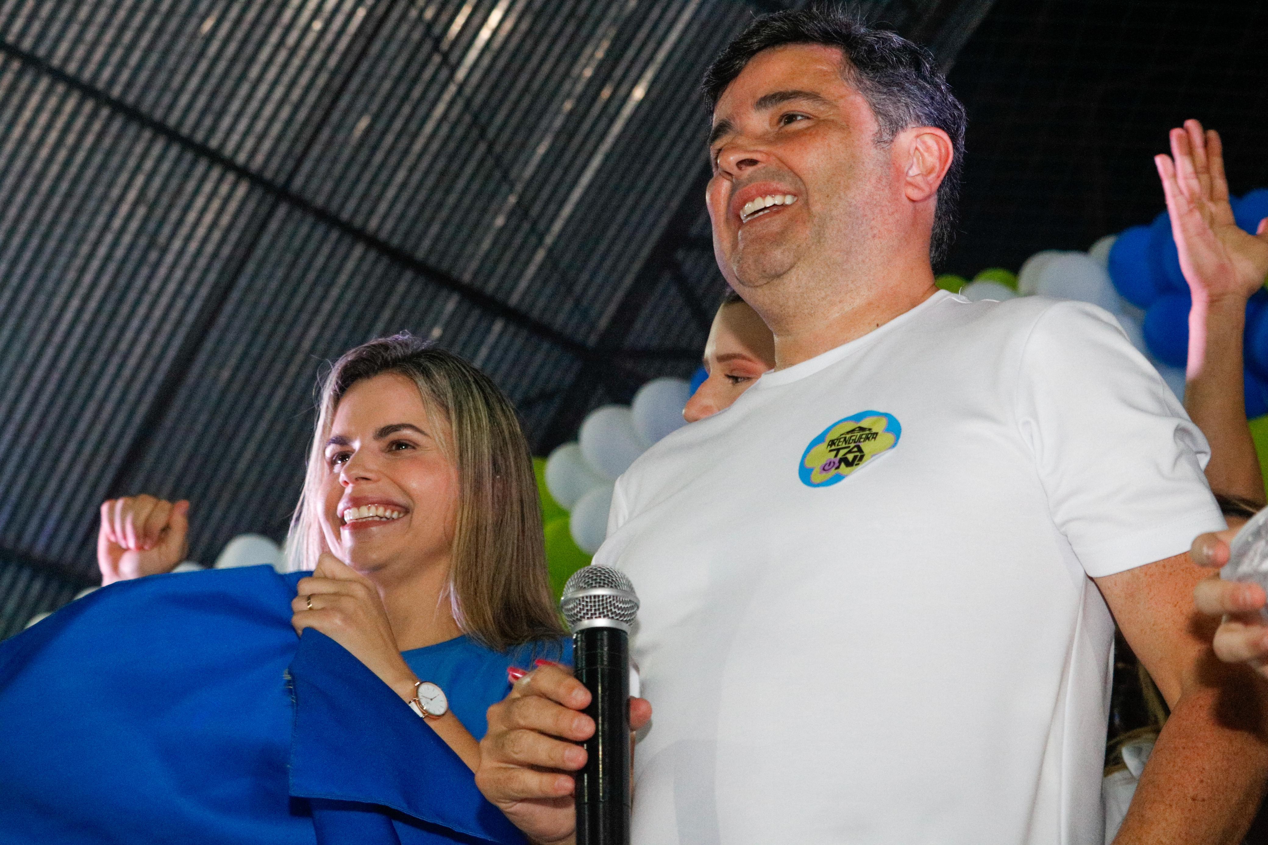 Clarissa Tércio e Dudu da Fonte, presidente estadual do PP