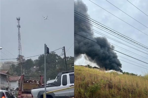 Momento em que o avião cai/Crédito: Reprodução/Redes Sociais Momento em que o avião cai/Crédito: Reprodução/Redes Sociais