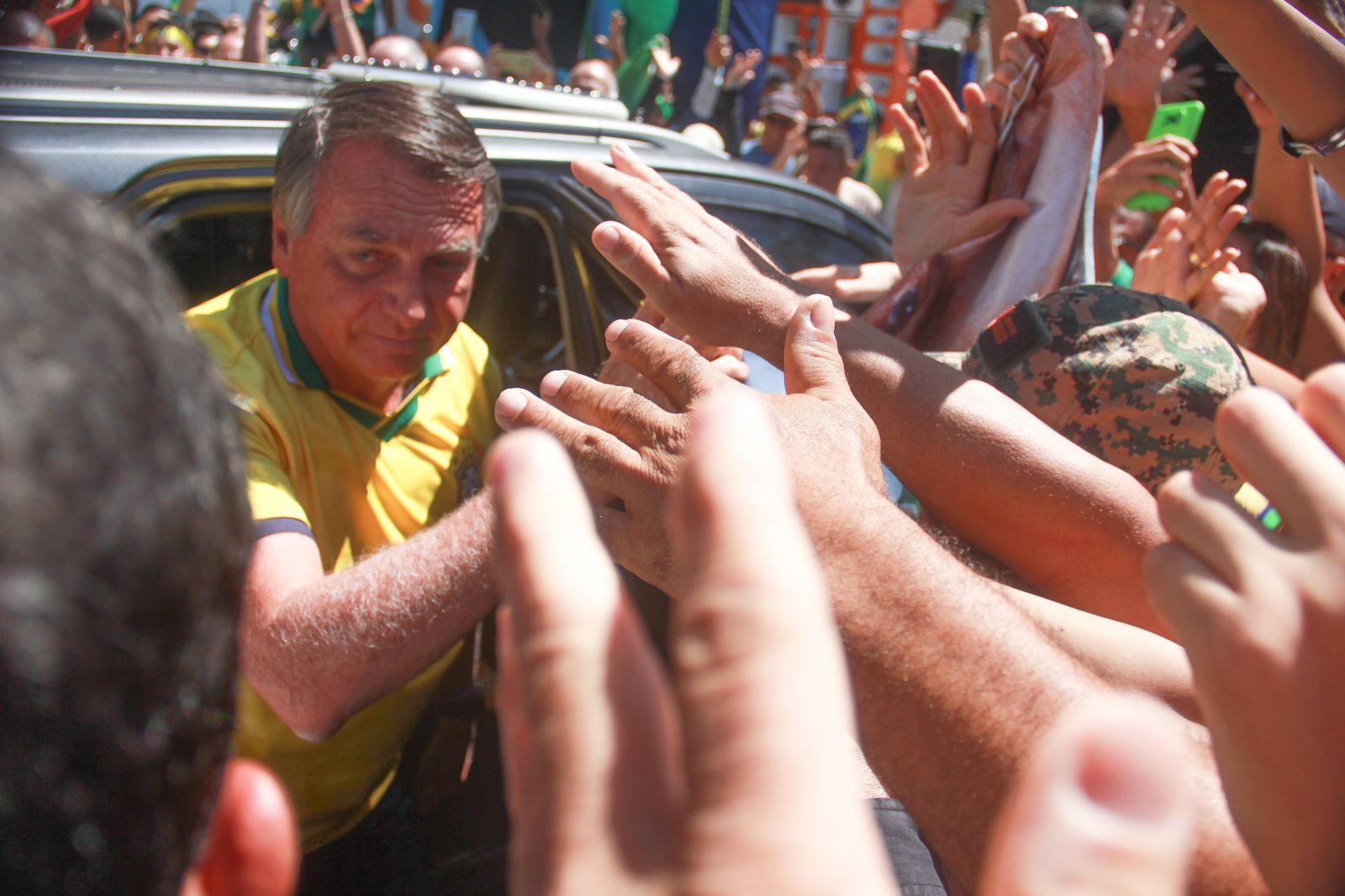 Ex-presidente Jair Bolsonaro (PL) reuniu apoiadores na avenida Boa Viagem neste sábado (10)/Francisco Silva/DP Foto Ex-presidente Jair Bolsonaro (PL) reuniu apoiadores na avenida Boa Viagem neste sábado (10)/Francisco Silva/DP Foto