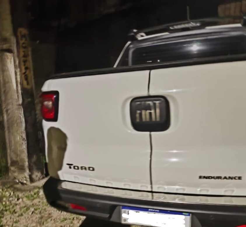 Caminhonete de vítima de sequetsro foi encontrada/Foto: PM