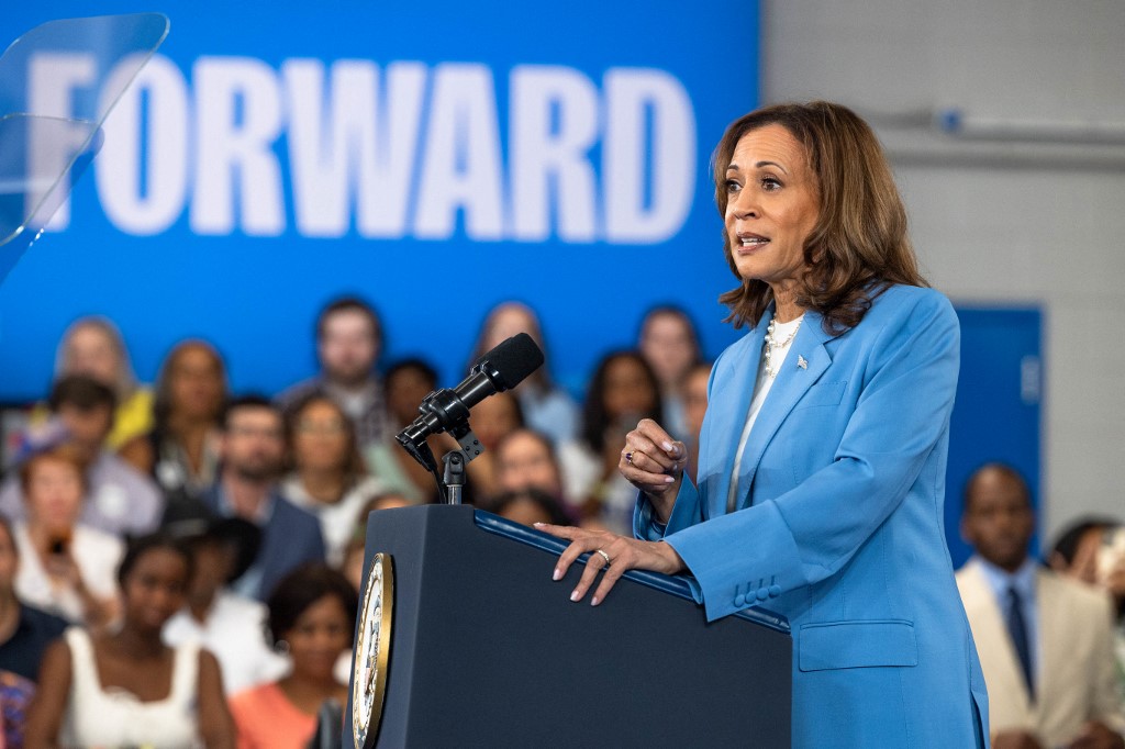 Vice-presidente dos EUA e candidata democrata à Casa Branca, Kamala Harris/foto: Grant Baldwin / GETTY IMAGES NORTH AMERICA / Getty Images via AFP Vice-presidente dos EUA e candidata democrata à Casa Branca, Kamala Harris/foto: Grant Baldwin / GETTY IMAGES NORTH AMERICA / Getty Images via AFP