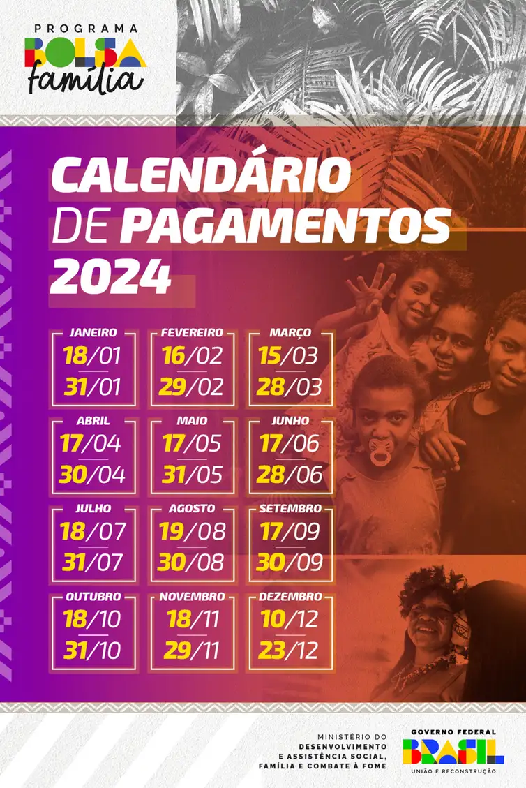 Calendário do pagamento do benefício social