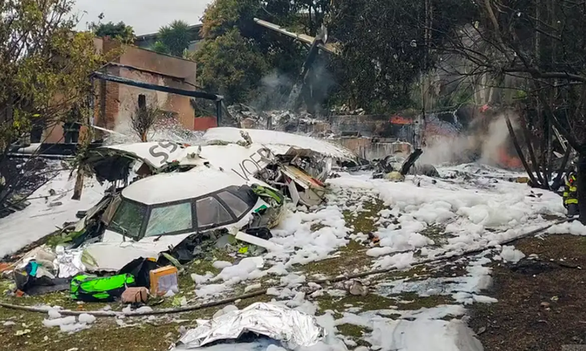 Aeronave caiu em Vinhedo (SP), causando a morte de 62 pessoas/foto: Secretária de Segurança de São Paulo/Divulgação