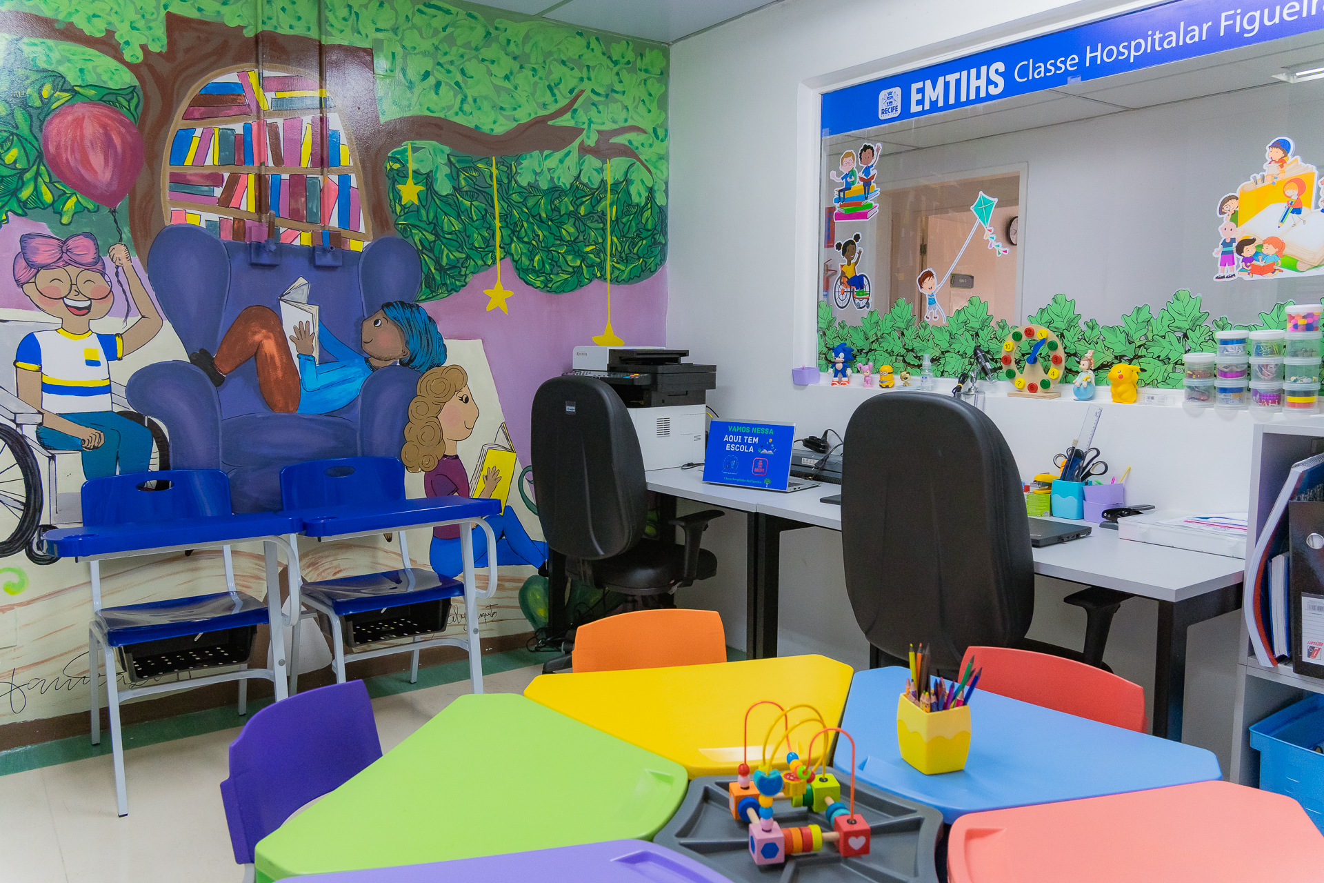 Com a inauguração, o serviço amplia a sua atuação, oferecendo o suporte educacional em quatro unidades hospitalares (IMIP, Oswaldo Cruz, Barão de Lucena e Hospital de Câncer de Pernambuco), além do Atendimento Pedagógico Domiciliar (APD)/Foto: Divulgação Com a inauguração, o serviço amplia a sua atuação, oferecendo o suporte educacional em quatro unidades hospitalares (IMIP, Oswaldo Cruz, Barão de Lucena e Hospital de Câncer de Pernambuco), além do Atendimento Pedagógico Domiciliar (APD)/Foto: Divulgação