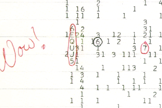 O sinal durou cerca de 72 segundos, porém, vale ressaltar, que este foi o período máximo de tempo que o radiotelescópio da Ohio State University foi capaz de observar/foto: Reprodução O sinal durou cerca de 72 segundos, porém, vale ressaltar, que este foi o período máximo de tempo que o radiotelescópio da Ohio State University foi capaz de observar/foto: Reprodução