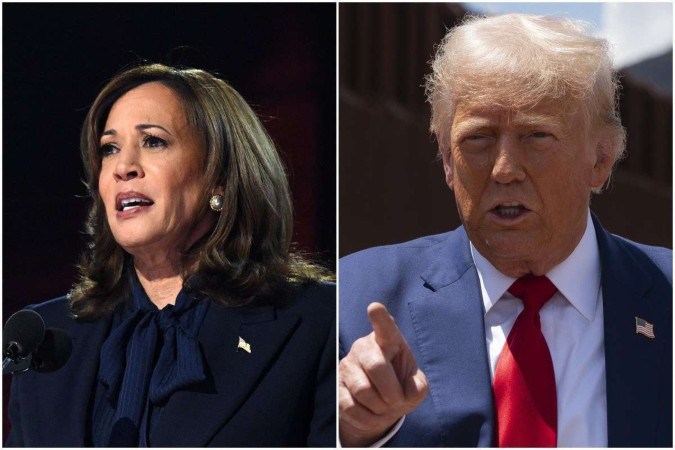 Kamala Harris e Donald Trump/foto: SAUL LOEB / AFP e REBECCA NOBLE / GETTY IMAGES NORTH AMERICA / GETTY IMAGES VIA AFP Kamala Harris e Donald Trump/foto: SAUL LOEB / AFP e REBECCA NOBLE / GETTY IMAGES NORTH AMERICA / GETTY IMAGES VIA AFP